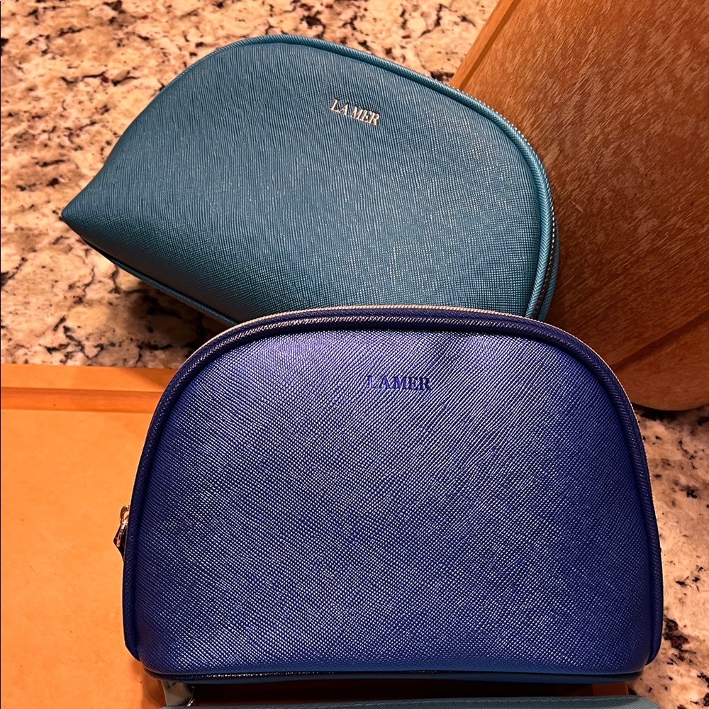 La Mer 3️⃣ Teal, Aqua & Navy Cosmetic Pouch Trio - Picture 2 of 8